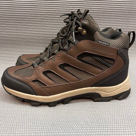 Eddie Bauer Graham Brown Leather Waterproof Hiking Boots Men’s Size 10.5 - Picture 4 of 11